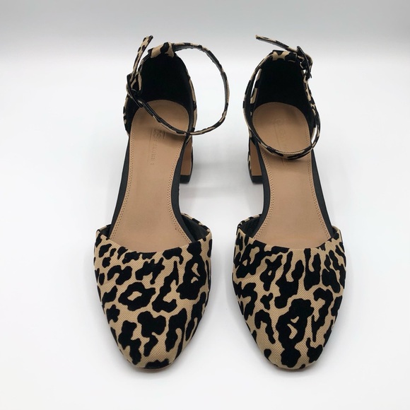 ASOS Animal Print Tan Black Ankle Strap Velvet Heels - Size 7 - Picture 3 of 9